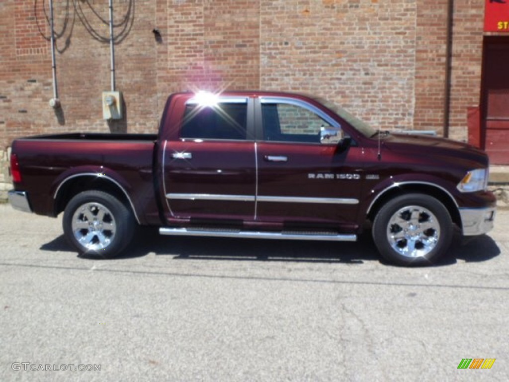 2012 Ram 1500 Laramie Crew Cab 4x4 - Deep Molten Red Pearl / Dark Slate Gray photo #2