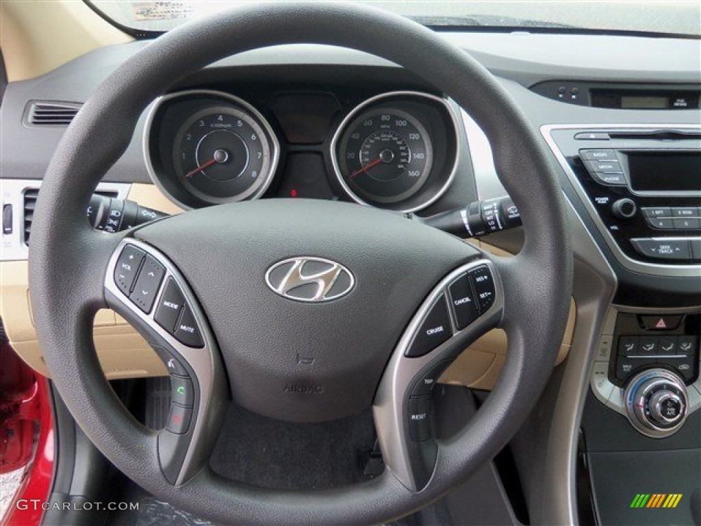 2013 Elantra GLS - Red Allure / Beige photo #12