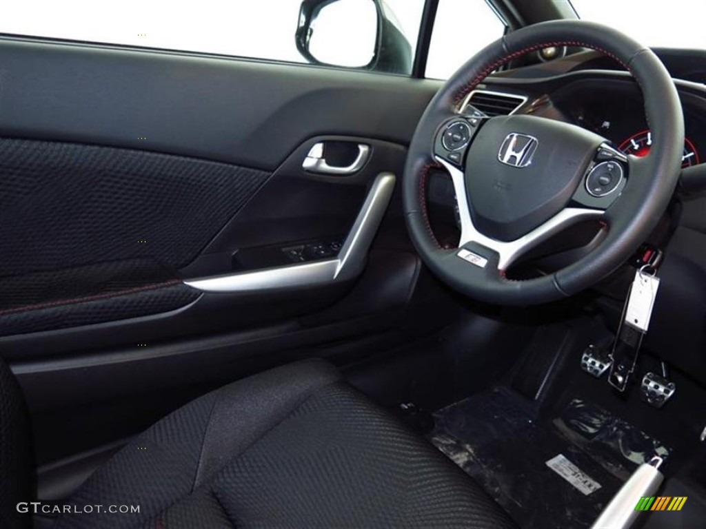 2013 Honda Civic Si Coupe Black Steering Wheel Photo #80239276