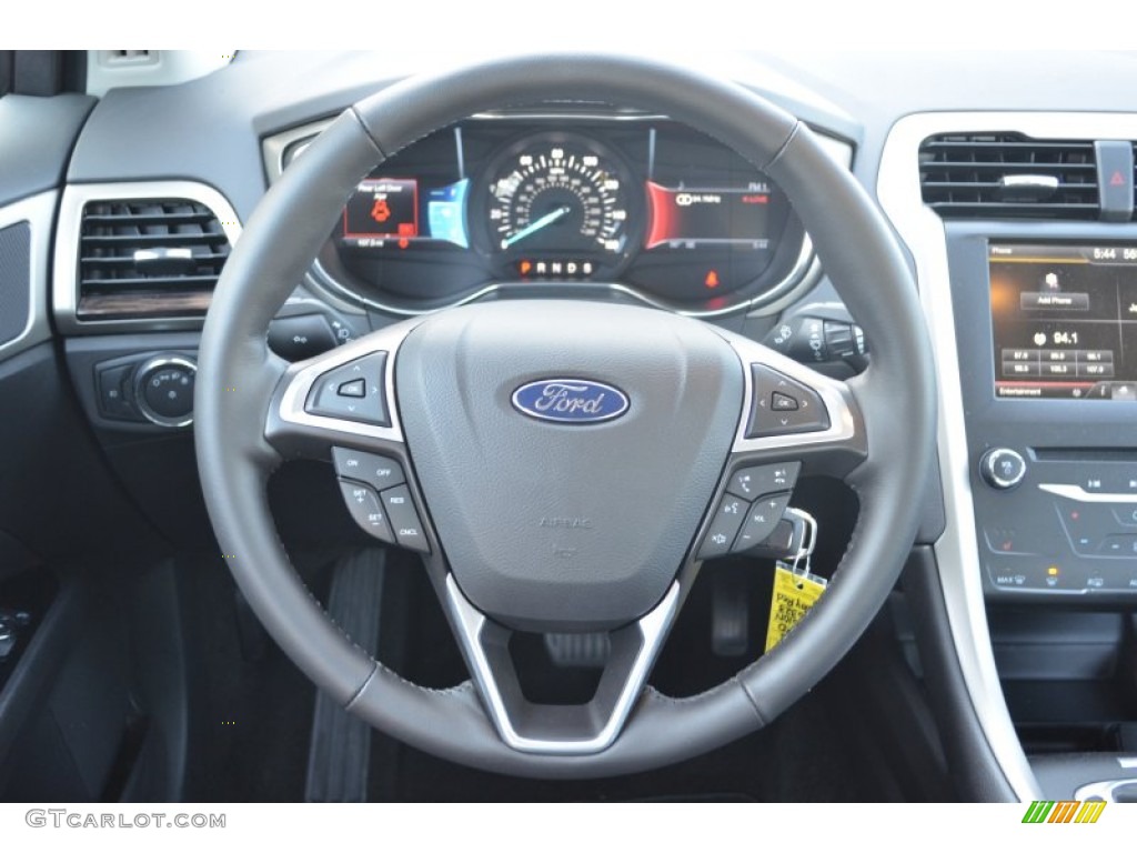 2013 Ford Fusion SE 1.6 EcoBoost Charcoal Black Steering Wheel Photo #80241746