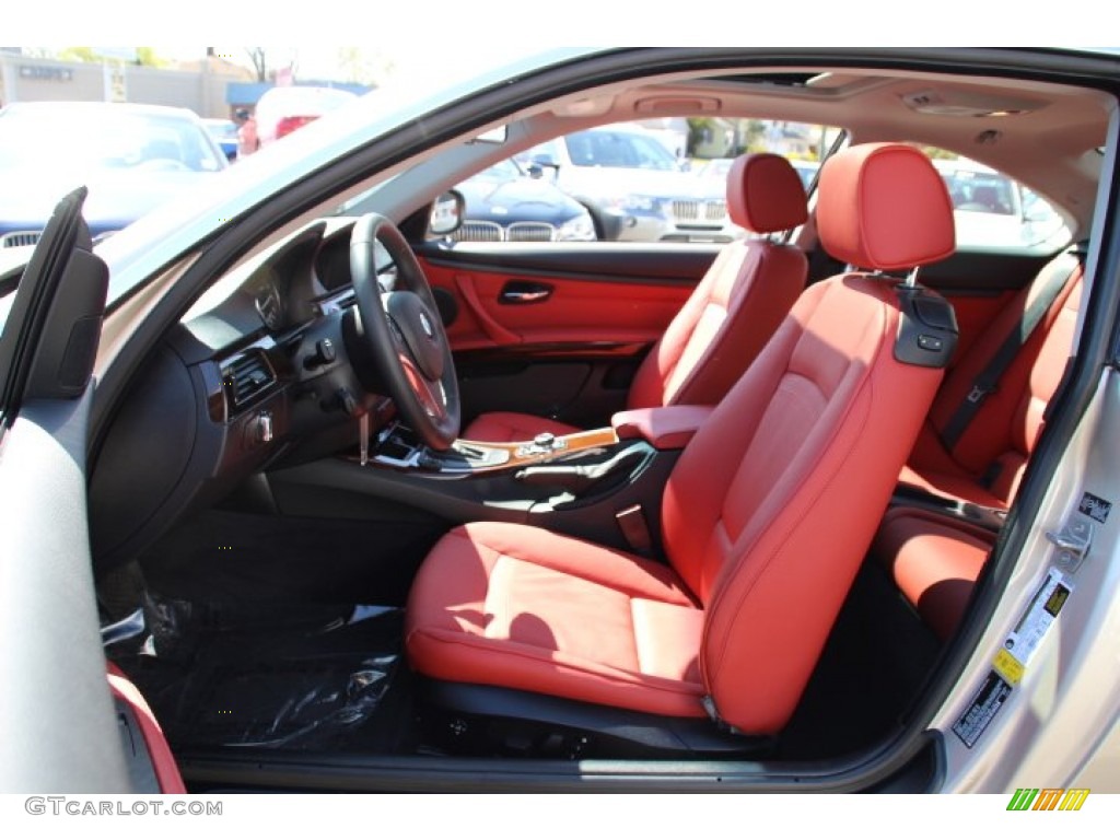 2013 3 Series 335i Coupe - Orion Silver Metallic / Coral Red/Black photo #11