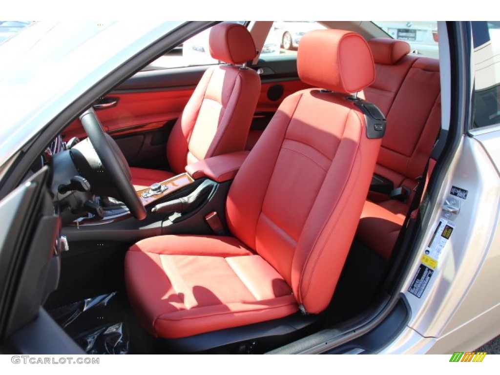 2013 3 Series 335i Coupe - Orion Silver Metallic / Coral Red/Black photo #12