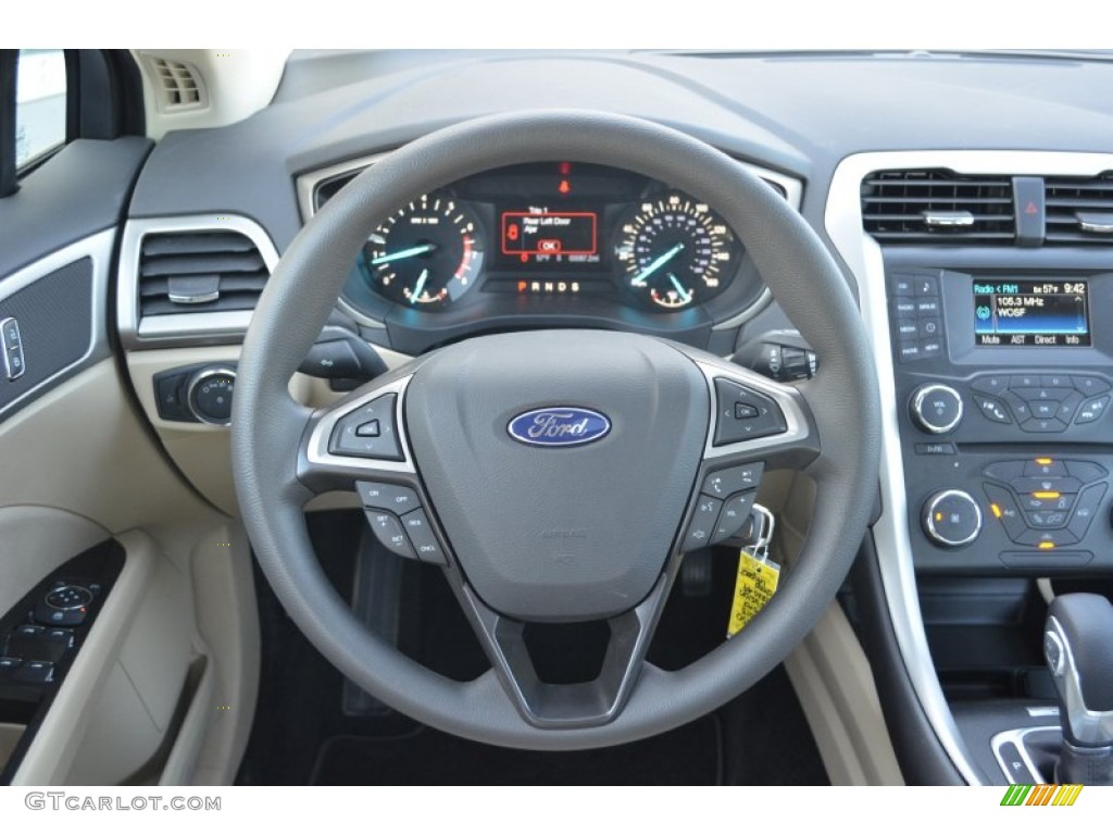 2013 Fusion SE - Deep Impact Blue Metallic / Dune photo #21