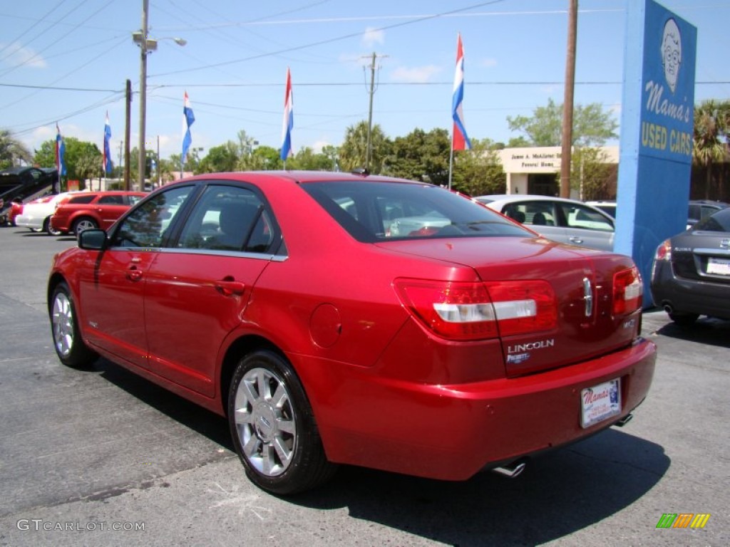 2008 MKZ Sedan - Vivid Red Metallic / Dark Charcoal photo #6