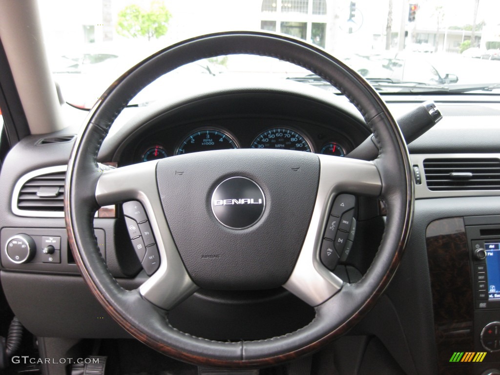 2010 GMC Yukon XL Denali Ebony Steering Wheel Photo #80248177