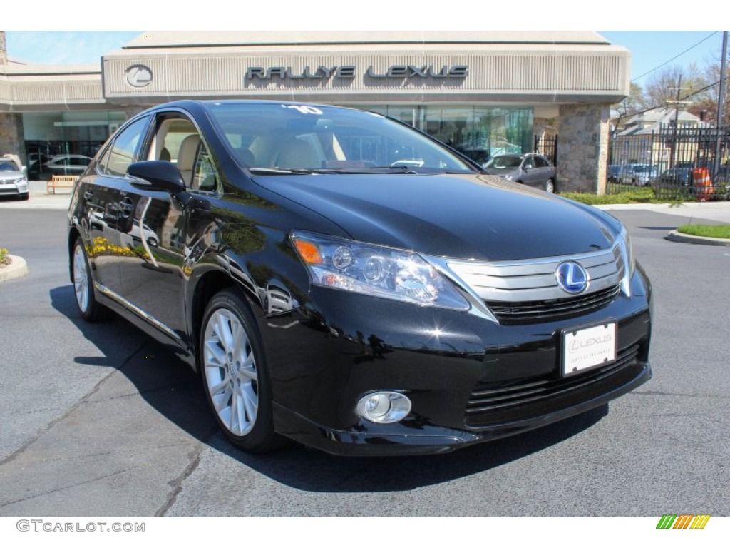2010 HS 250h Hybrid Premium - Obsidian Black / Parchment photo #1