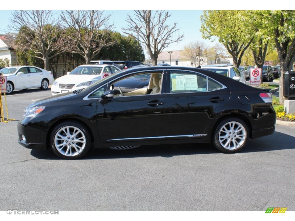 2010 HS 250h Hybrid Premium - Obsidian Black / Parchment photo #4