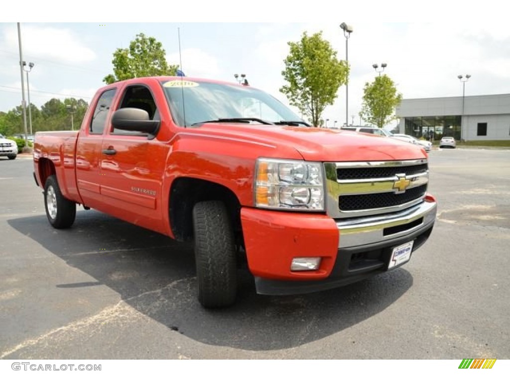 2010 Silverado 1500 LT Extended Cab - Victory Red / Ebony photo #3