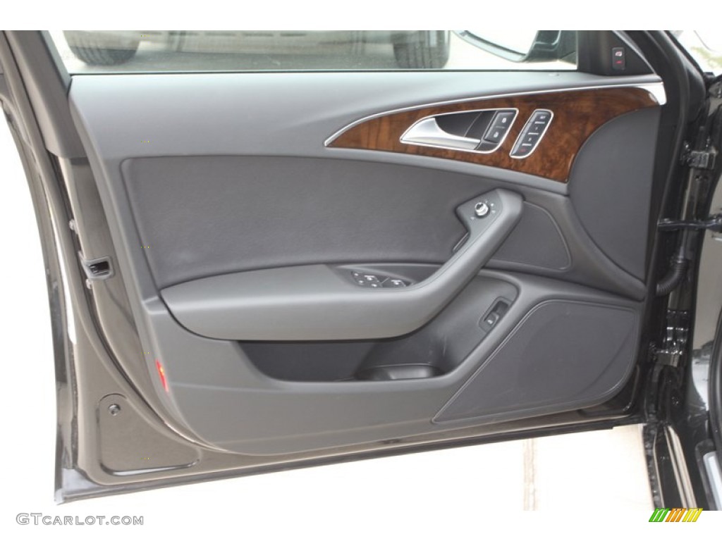2013 Audi A6 2.0T Sedan Black Door Panel Photo #80254778
