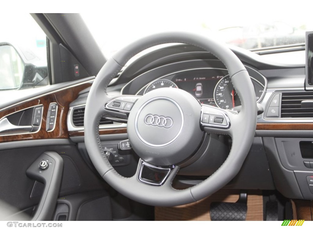 2013 Audi A6 2.0T Sedan Black Steering Wheel Photo #80254943