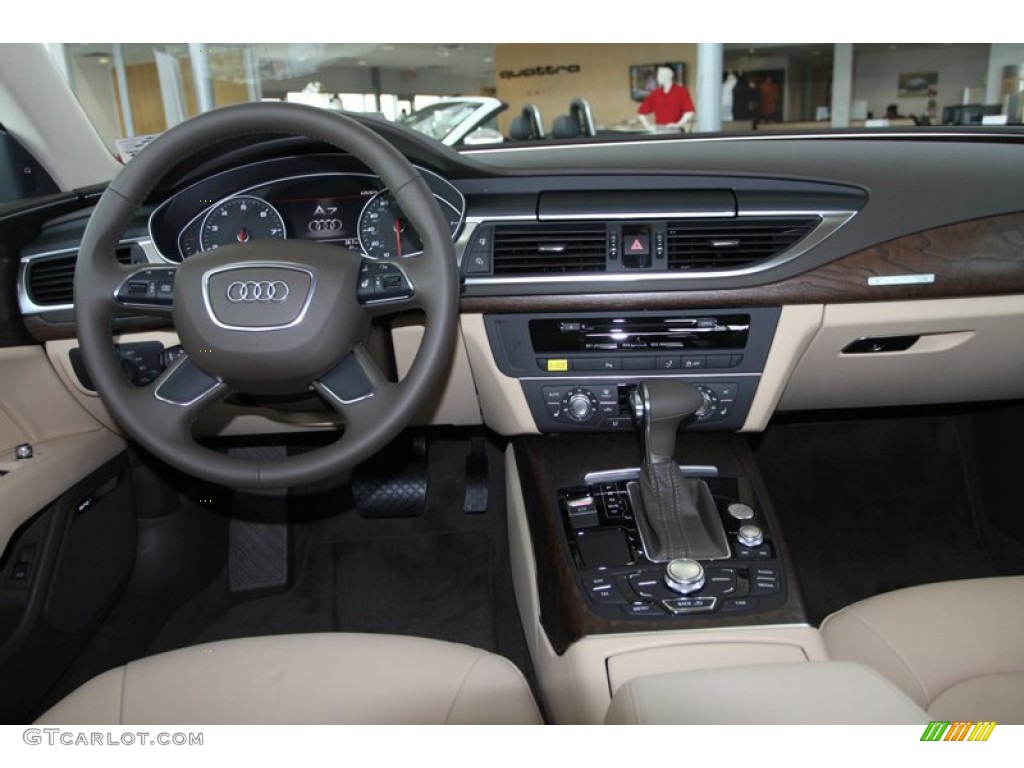 2013 Audi A7 3.0T quattro Premium Plus Velvet Beige Dashboard Photo #80255297