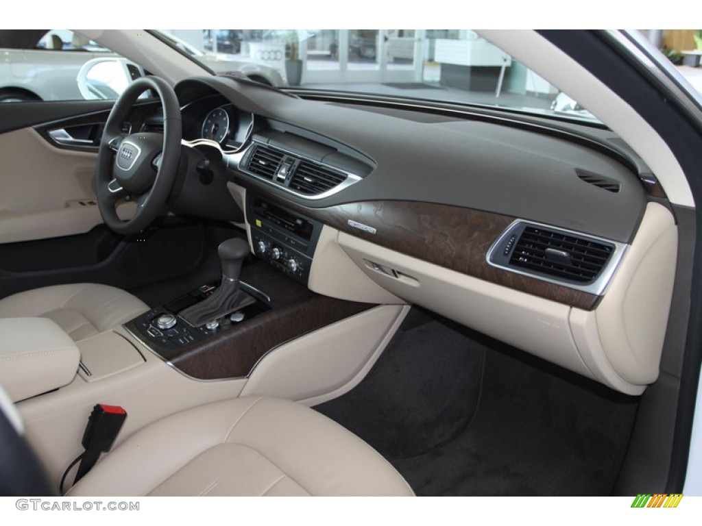 2013 Audi A7 3.0T quattro Premium Plus Velvet Beige Dashboard Photo #80255405