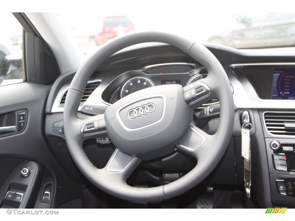 2013 Audi A4 2.0T quattro Sedan Black Steering Wheel Photo #80255769