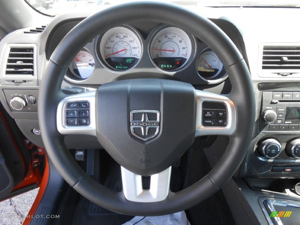 2011 Dodge Challenger SE Dark Slate Gray Steering Wheel Photo #80256416
