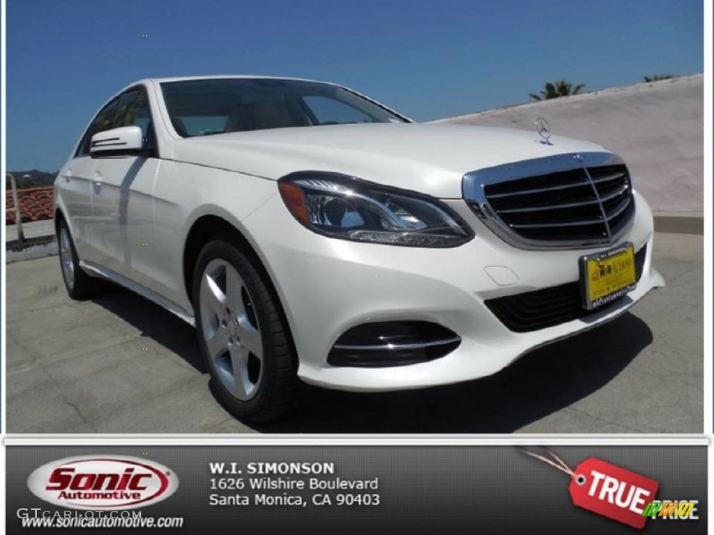 2014 E 350 Sedan - Diamond White Metallic / Silk Beige/Espresso Brown photo #1