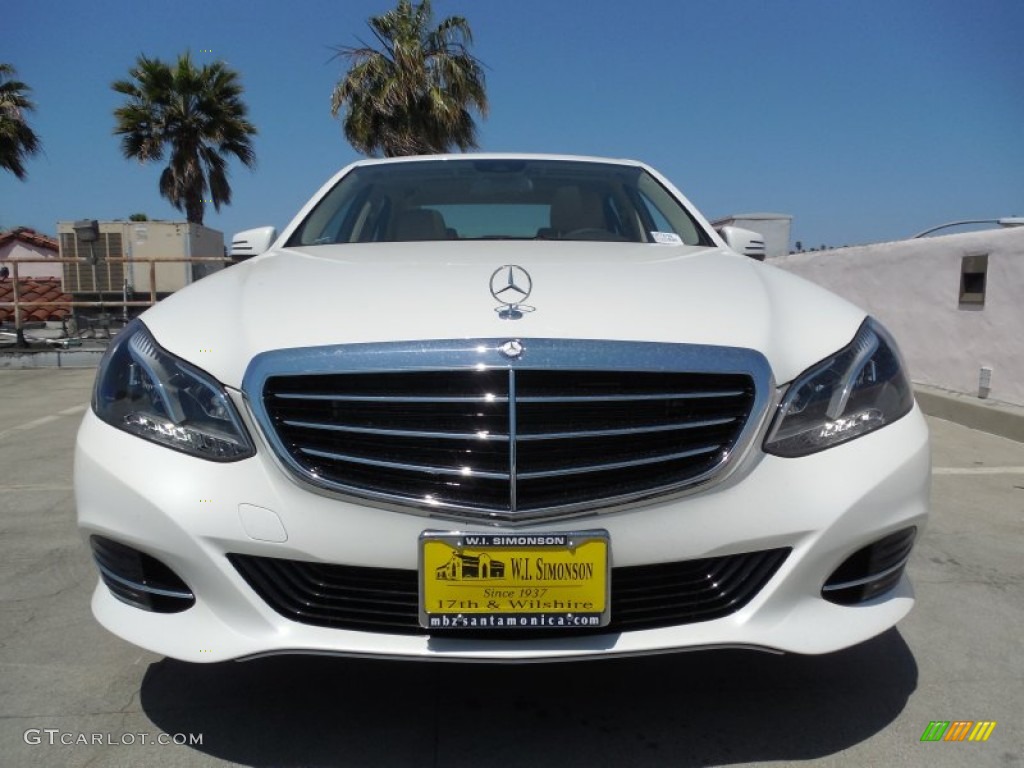 2014 E 350 Sedan - Diamond White Metallic / Silk Beige/Espresso Brown photo #2