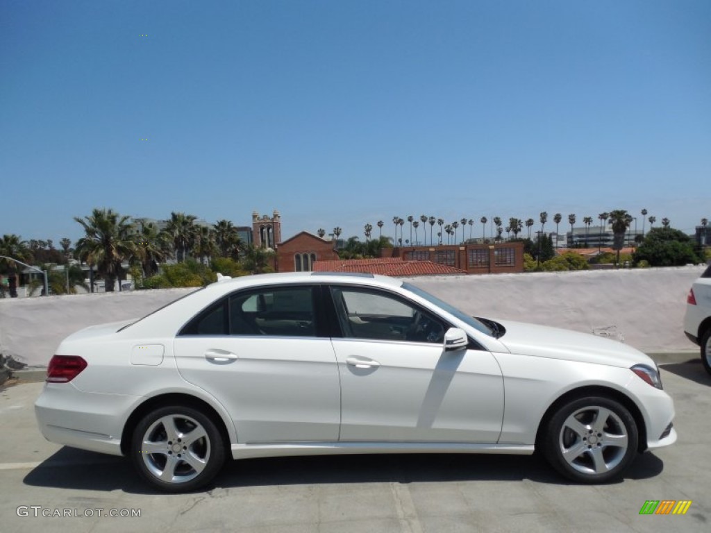 2014 E 350 Sedan - Diamond White Metallic / Silk Beige/Espresso Brown photo #3
