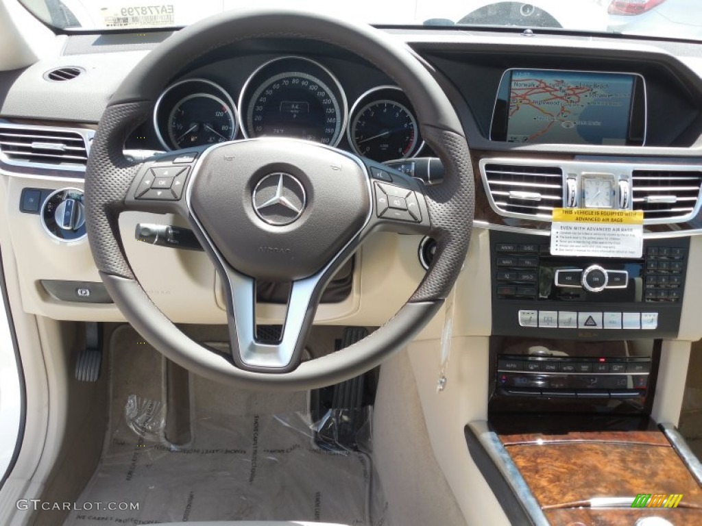 2014 E 350 Sedan - Diamond White Metallic / Silk Beige/Espresso Brown photo #9
