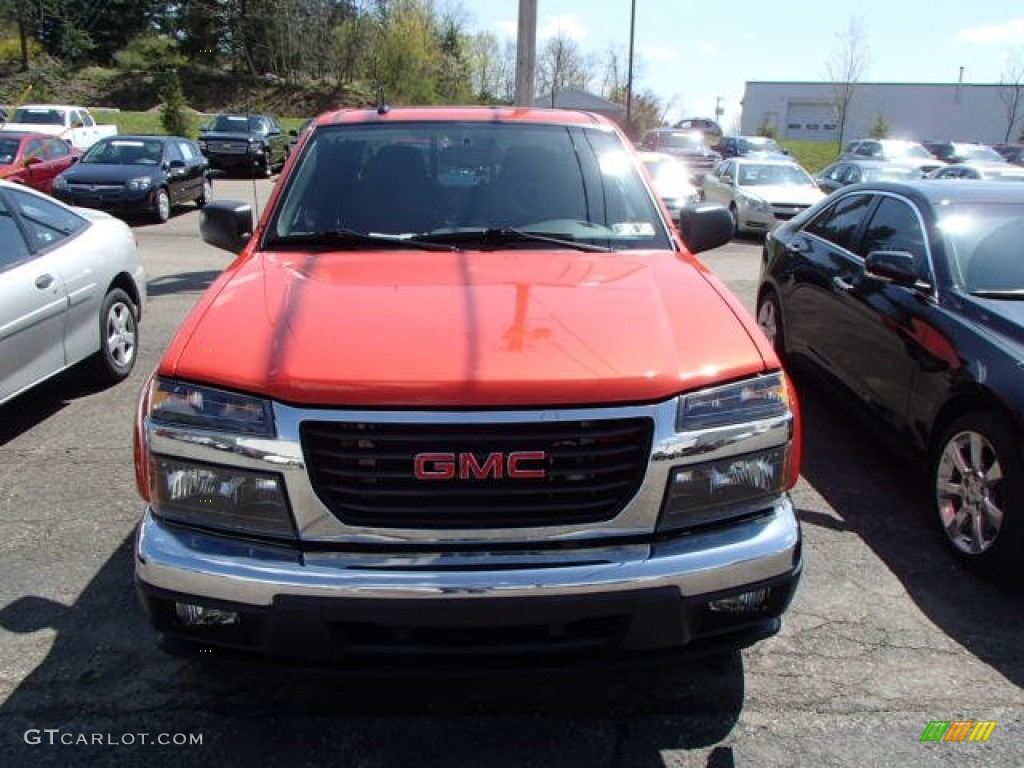 2008 Canyon SLE Crew Cab 4x4 - Red Orange Metallic / Medium Pewter photo #2