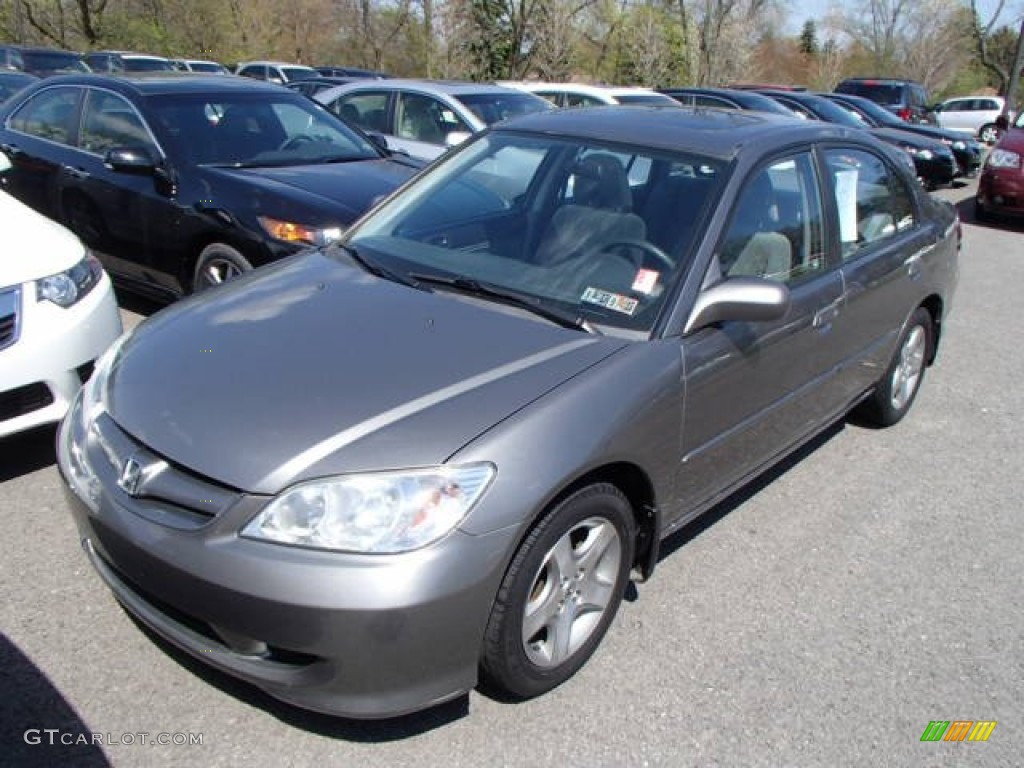 2005 Civic EX Sedan - Magnesium Metallic / Gray photo #3