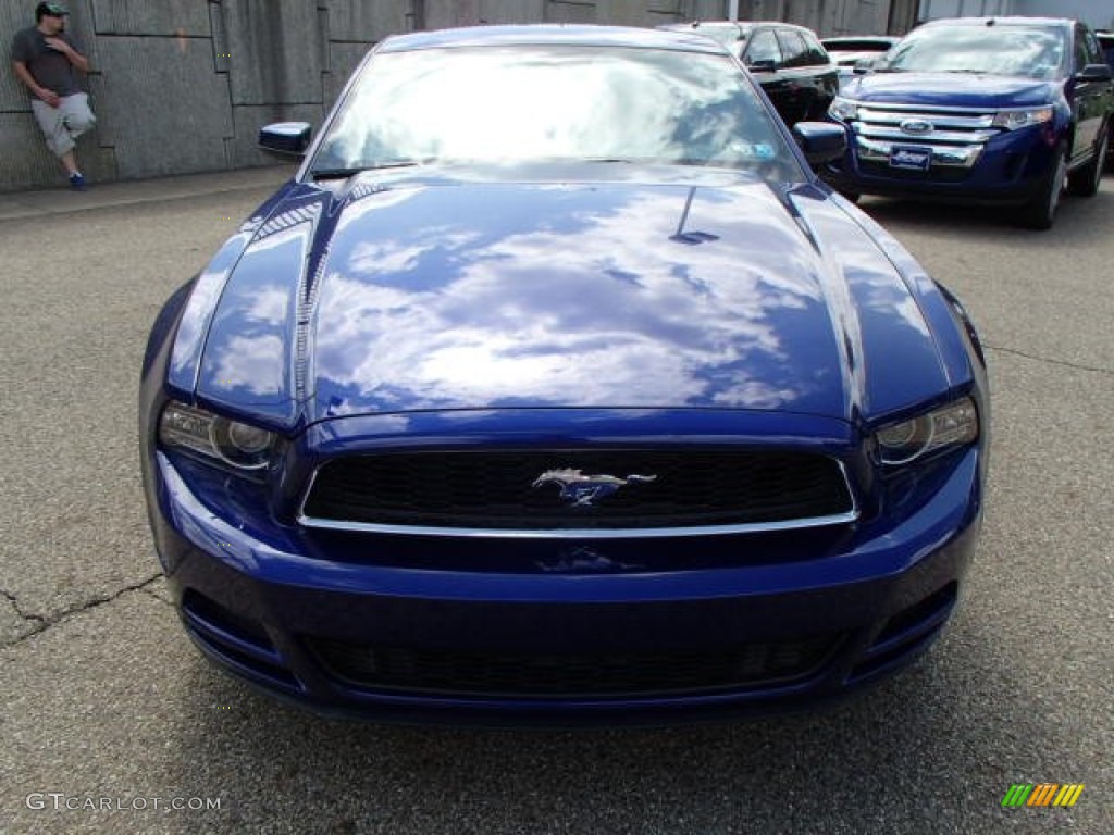 2014 Mustang V6 Premium Coupe - Deep Impact Blue / Charcoal Black photo #3