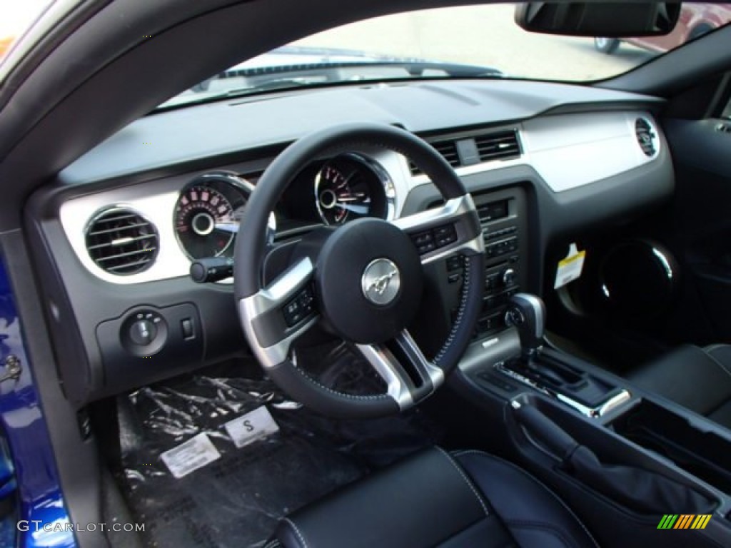 2014 Mustang V6 Premium Coupe - Deep Impact Blue / Charcoal Black photo #10