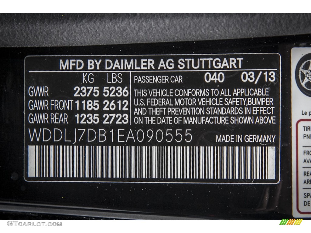 2014 CLS Color Code 040 for Black Photo #80266278