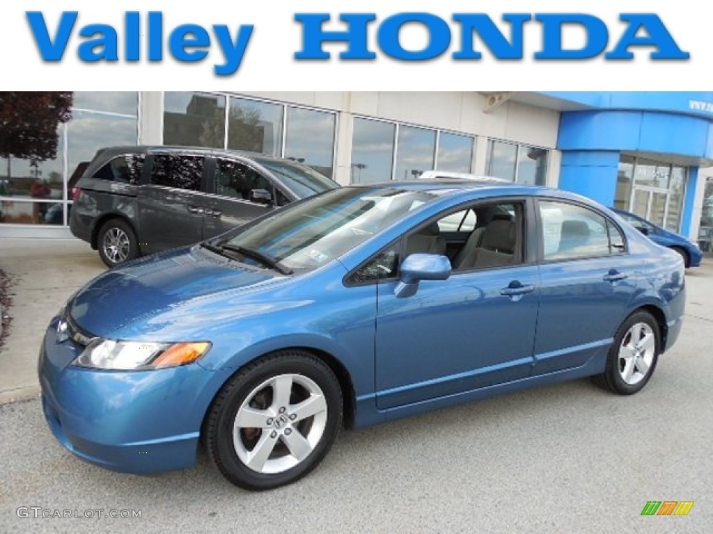 2007 Civic EX Sedan - Atomic Blue Metallic / Gray photo #1