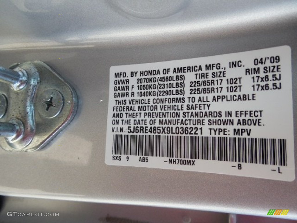 2009 CR-V EX 4WD - Alabaster Silver Metallic / Gray photo #14