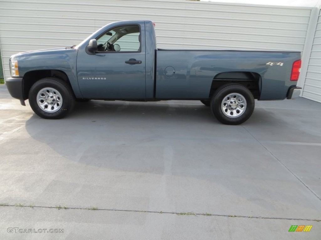 2012 Silverado 1500 Work Truck Regular Cab 4x4 - Blue Granite Metallic / Dark Titanium photo #6