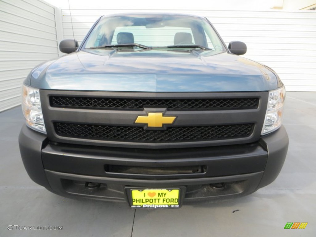 2012 Silverado 1500 Work Truck Regular Cab 4x4 - Blue Granite Metallic / Dark Titanium photo #8