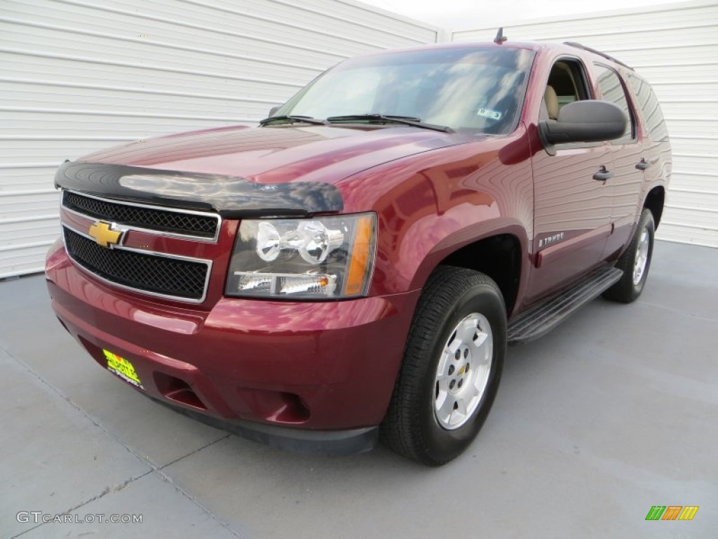 2009 Tahoe LS - Deep Ruby Red Metallic / Light Cashmere photo #7