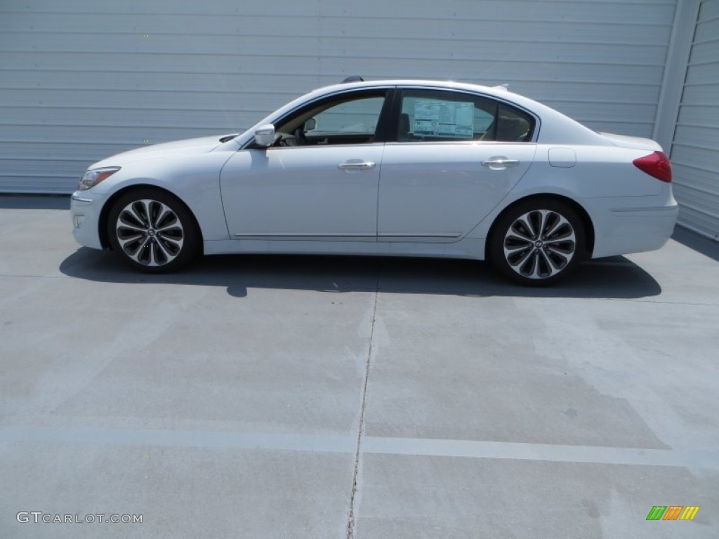 2013 Genesis 5.0 R Spec Sedan - White Satin Pearl / Cashmere photo #7