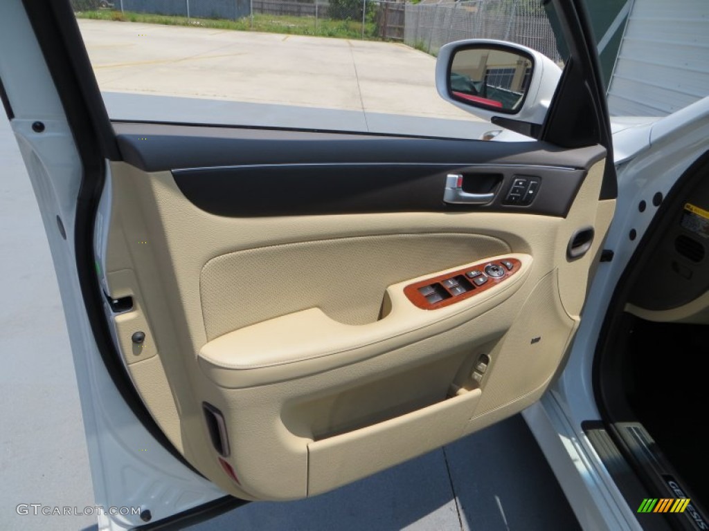 2013 Hyundai Genesis 5.0 R Spec Sedan Cashmere Door Panel Photo #80272631