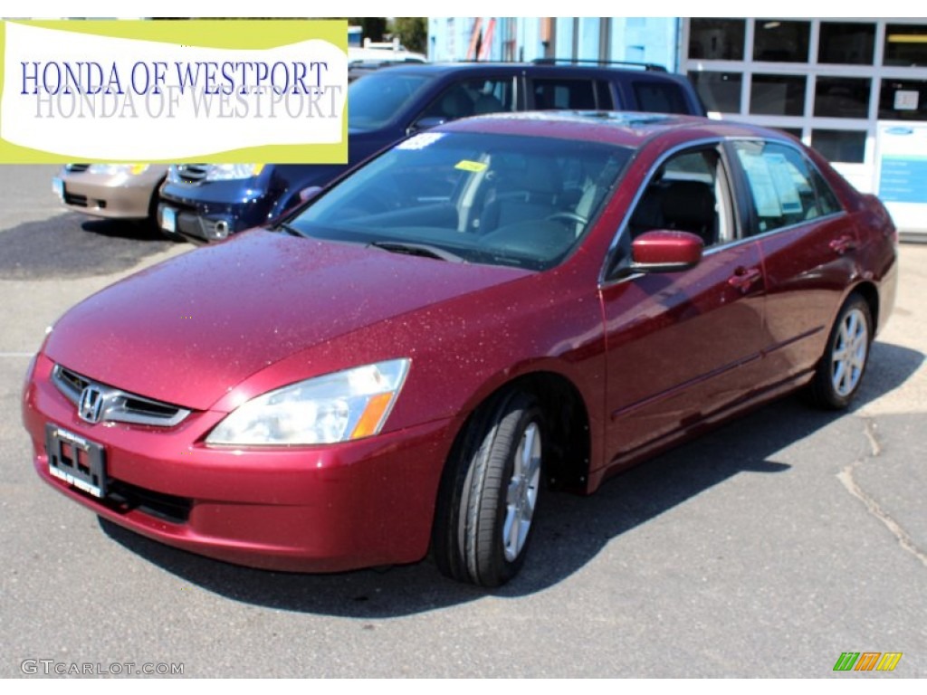 2003 Accord EX V6 Sedan - Redondo Red Pearl / Gray photo #1