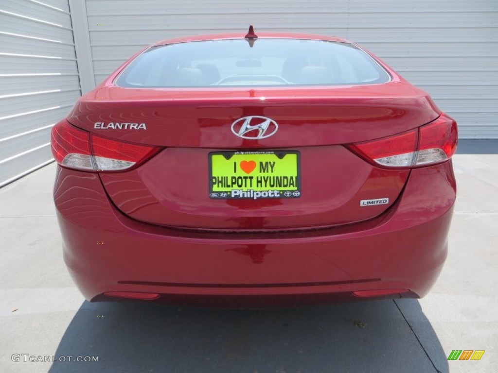 2013 Elantra Limited - Sparkling Ruby / Black photo #5