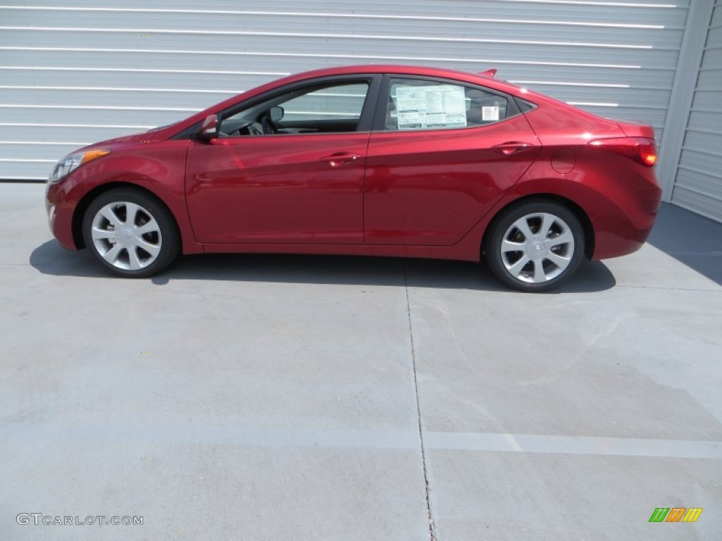2013 Elantra Limited - Sparkling Ruby / Black photo #8