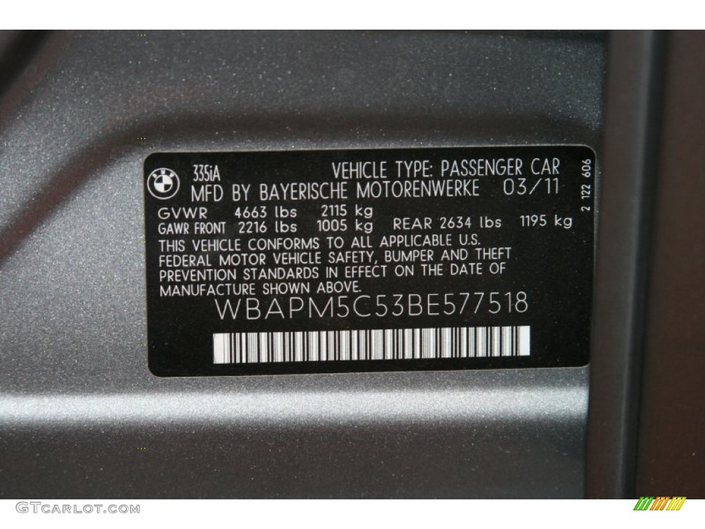 2011 3 Series 335i Sedan - Space Gray Metallic / Gray Dakota Leather photo #6