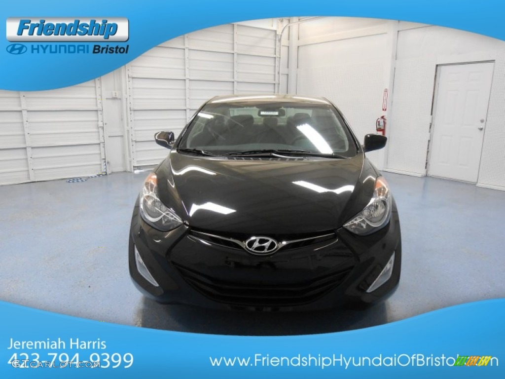 2013 Elantra Coupe GS - Black Noir Pearl / Gray photo #3