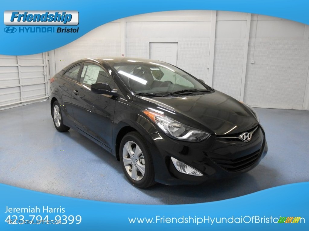 2013 Elantra Coupe GS - Black Noir Pearl / Gray photo #4