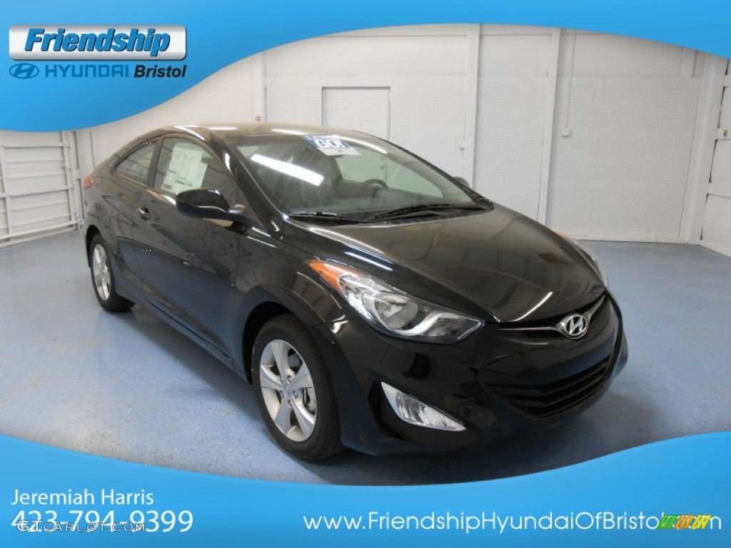 2013 Elantra Coupe GS - Black Noir Pearl / Gray photo #4