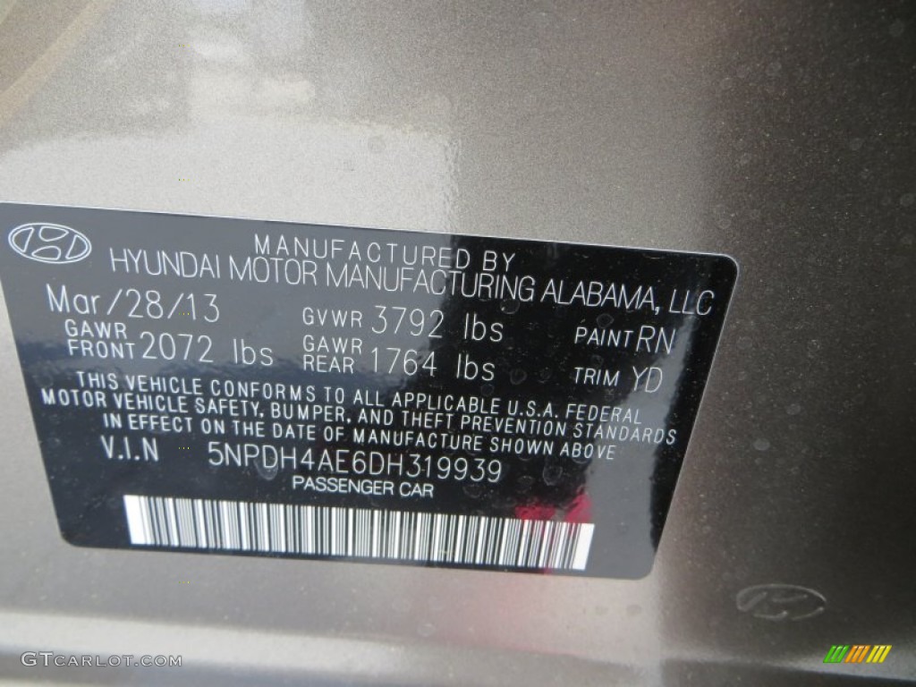 2013 Elantra Limited - Desert Bronze / Beige photo #35