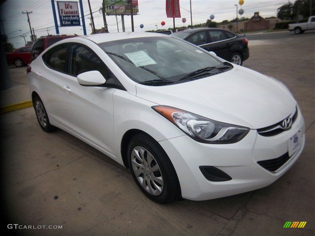 2011 Elantra GLS - Pearl White / Beige photo #3