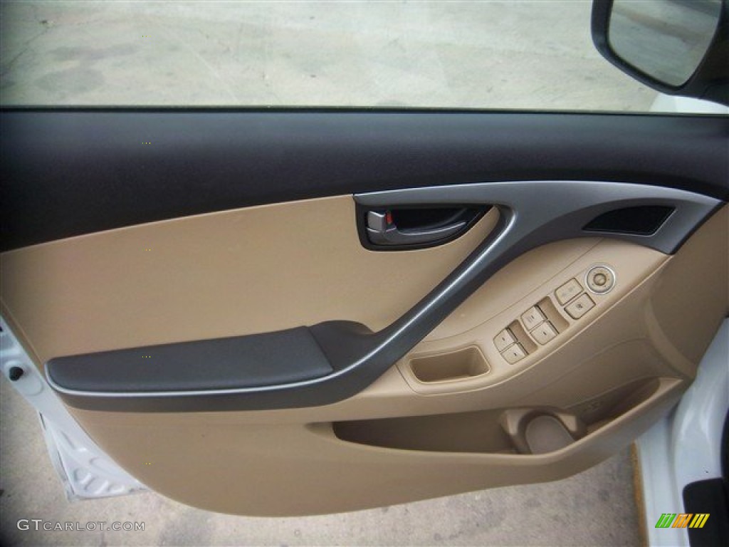 2011 Elantra GLS - Pearl White / Beige photo #10