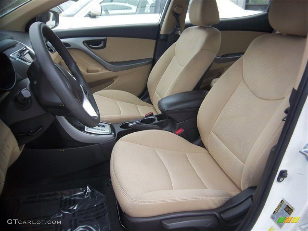 2011 Elantra GLS - Pearl White / Beige photo #12