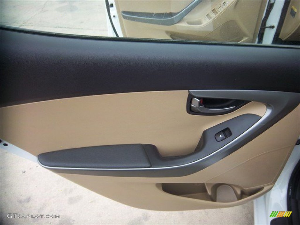 2011 Elantra GLS - Pearl White / Beige photo #13