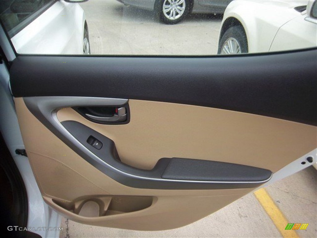 2011 Elantra GLS - Pearl White / Beige photo #15