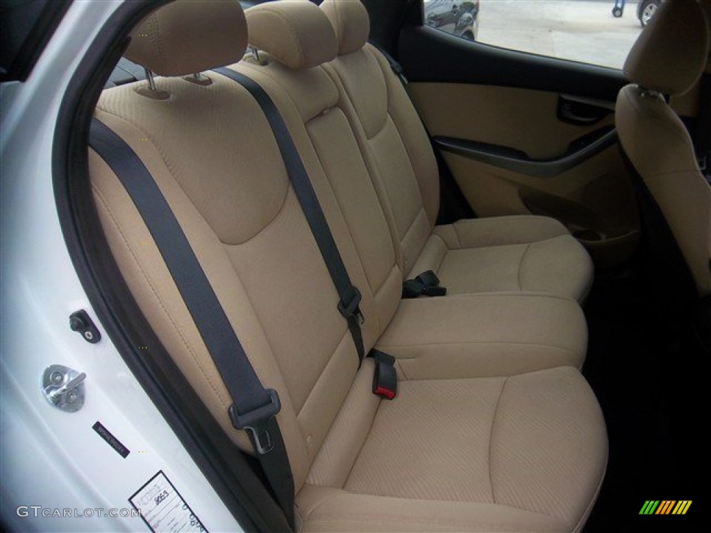 2011 Elantra GLS - Pearl White / Beige photo #16