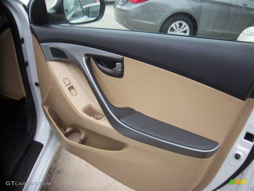 2011 Elantra GLS - Pearl White / Beige photo #17