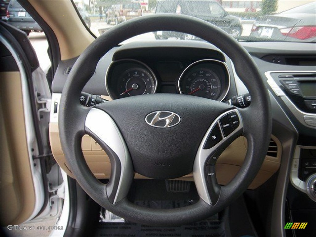 2011 Elantra GLS - Pearl White / Beige photo #19